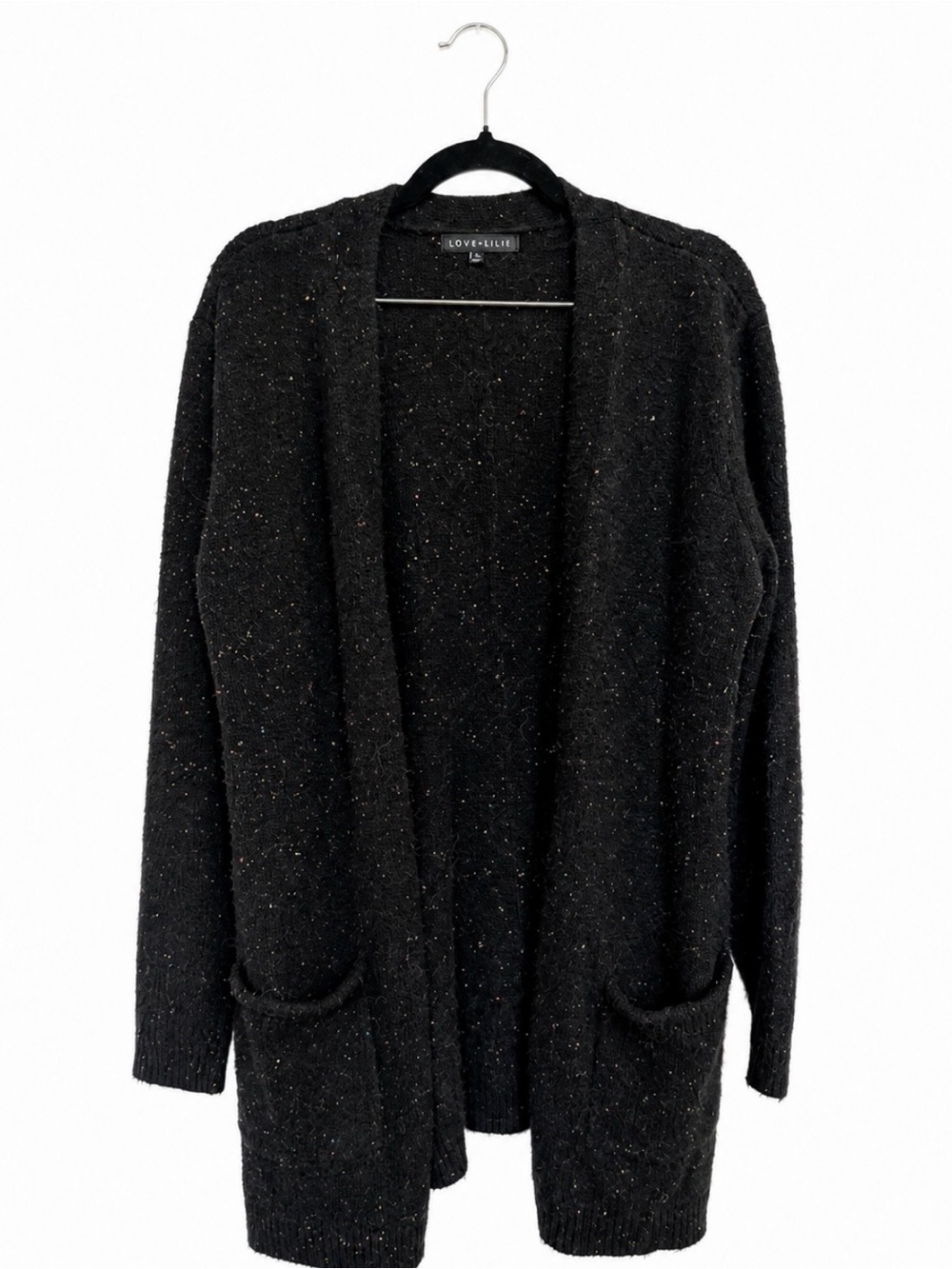 Love Ellie Black Confetti Cardigan XL